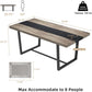 71 Inch Grey Dining Table Industrial Farmhouse Style