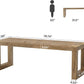 78 Inch Rustic Wood Finish Dining Table With Pedestal