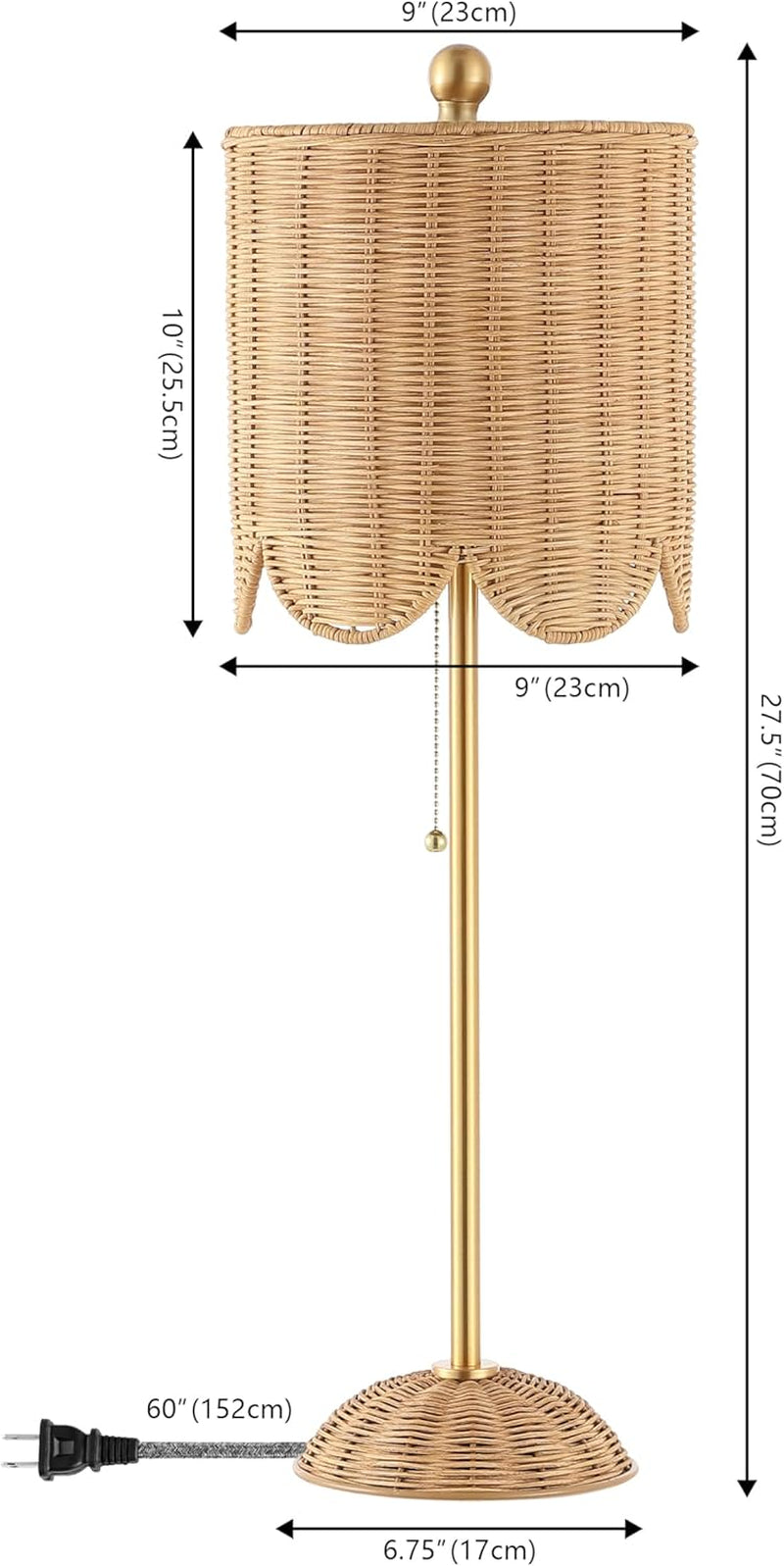 27.5 Brass Gold Coastal Table Lamps LED Bulbs Included