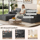 Grey Ninety FiveInch Upholstered Corduroy Sleeper Sofa