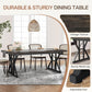 Farmhouse Dining Table 70.8 Inch Heavy Duty Metal Legs