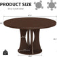 47 Inches Walnut Contemporary Pedestal Dining Table