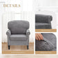 3 Piece Living Room Furniture Set Grey Linen Fabric Loveseat And Two Accent Chairs
