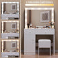 White Multifunctional Vanity Desk With LED Illumination