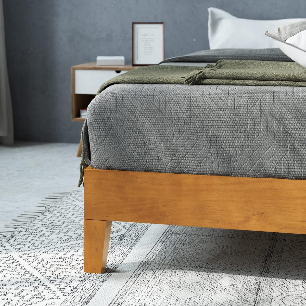 Premium Twelveinch Wood Platform Bed Slats Full Size