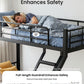 Twin XL Queen Bunk Bed Black Industrial Grade Steel Frame