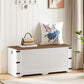 Spacious Storage Bench Toy Chest Walnut Safety Hinge