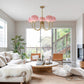 Luxurious Pink Glass 5-Light Pendant Ceiling Light