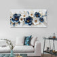 Framed Blue White Floral Canvas Wall Art 20x40 Ready To Hang