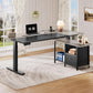 L Shaped Multifunctional Standing Desk 70Inch Adjustable