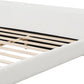 King Size Curved Headboard Platform Bed Snow White Finish