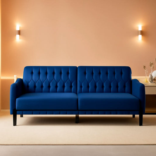 77Inch Velvet Convertible Sofa Bed Featuring Armrests-0