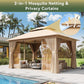 12x10ft Outdoor Gazebo Stainless Steel Frame Durable