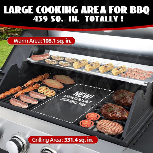 Four Burner Propane Grill With Integrated Thermometer