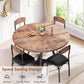 Round Dining Table 47 Inch Pedestal Walnut Stain Finish
