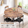 Round Dining Table 47 Inch Pedestal Walnut Stain Finish