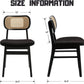 Black Rattan Dining Chairs Armless Farmhouse Style