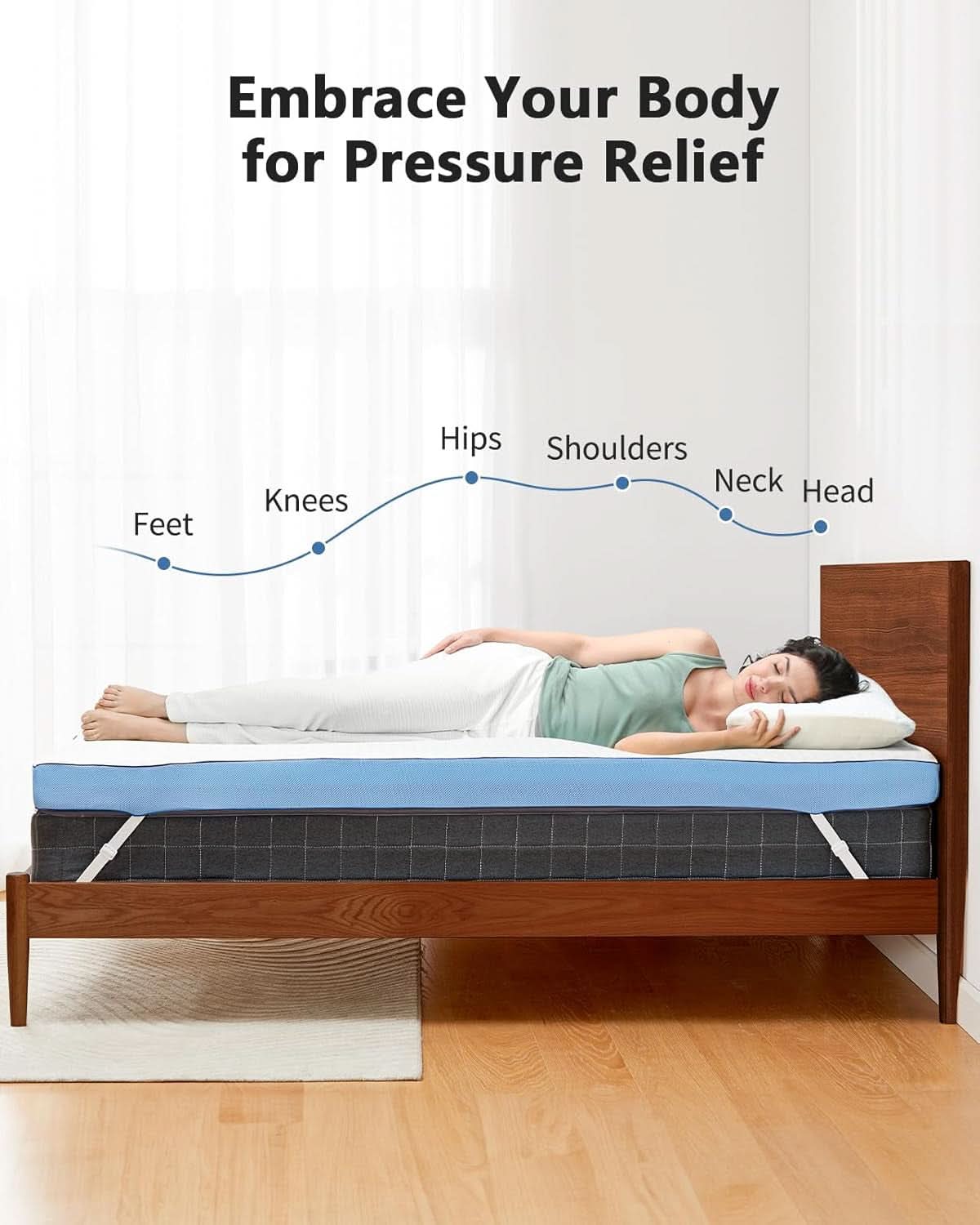 Cooling Gel Memory Foam Mattress Topper For Ultimate Comfort-2