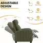 Dark Green Corduroy Adjustable Recliner Chair For Living Room
