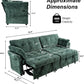 Green 3-Seater Modular Convertible Sleeper Sofa USB