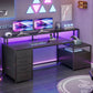 66 Inch Computer Desk 5 Drawers For Home Office Workspace