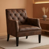 Traditional Upholstered Accent Chair 20.5 Inch Brown