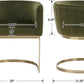Velvet Green Upholstered Dining Chairs Armrests Set
