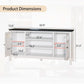 White TV Stand 63 Inch Modern Hidden Storage Console