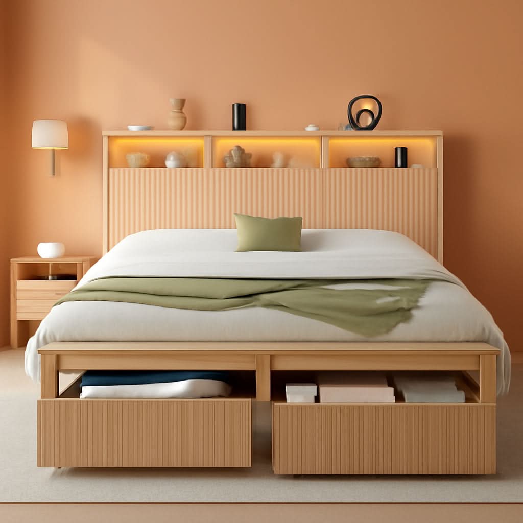 Queen Size Bed Frame With Premium Storage Solutions-0