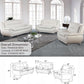 Faux Leather 3 Piece Modern Living Room Sofa Set White