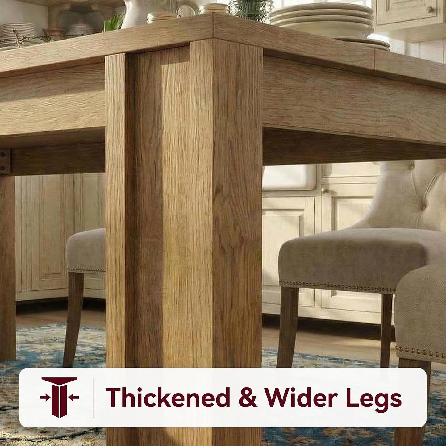 71 Farmhouse Dining Table Rectangular Natural Finish