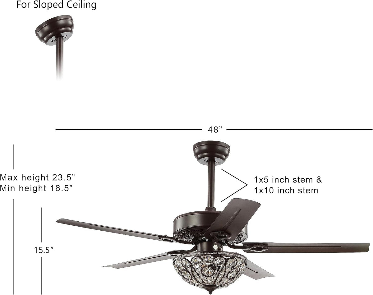 Oil Rubbed Bronze Ceiling Fan Integrated Cooling System