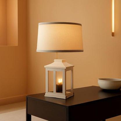 White Farmhouse Table Lamp Set With Dimmable Touch Control-0