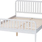 Lucera Full Platform Bed White Midcentury Rubber wood