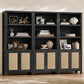 Large Rattan Bookcase With Adjustable Storage Shelves