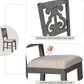 Gray Round Shaped Retro Antiqued Dining Table Curved Legs