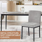 Fabric Upholstered Parsons Dining Chairs Metal Legs