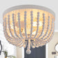 White Boho Beaded Flush Mount Ceiling Light 3 Lights