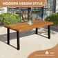 Acacia Wood Dining Table For 6 With Iron Legs IndoorOutdoor