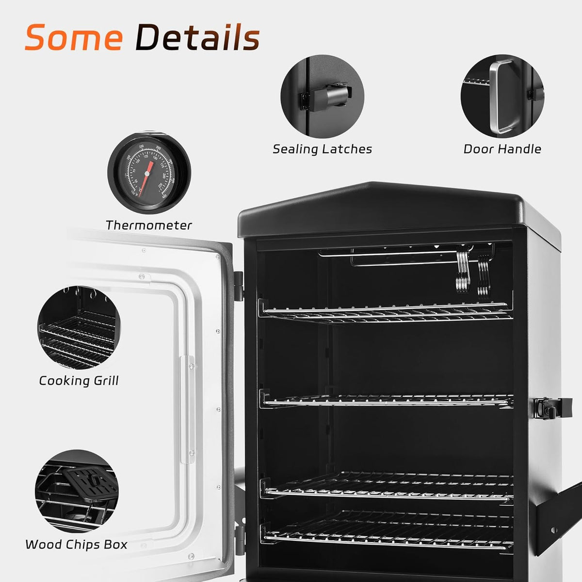Large Propane Smoker Grill Four Rack WeatherResistant