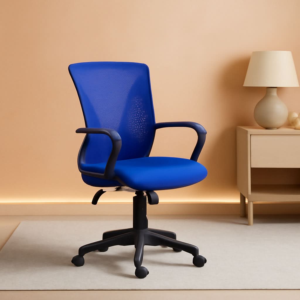 Ergonomic Blue Office Chair With Adjustable Armrests-0