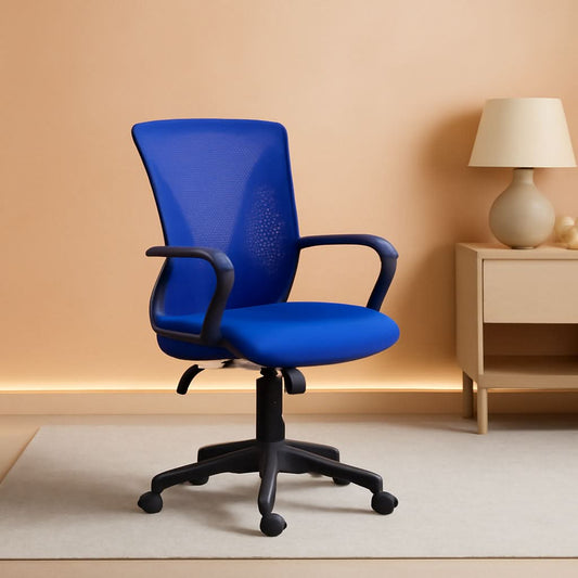 Ergonomic Blue Office Chair With Adjustable Armrests-0