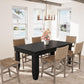 Dining Table Black Farmhouse Rectangular Seats Six-4
