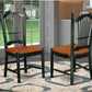 Dover Slat Back Dining Chairs Set Of 2 In Black And Cherry
