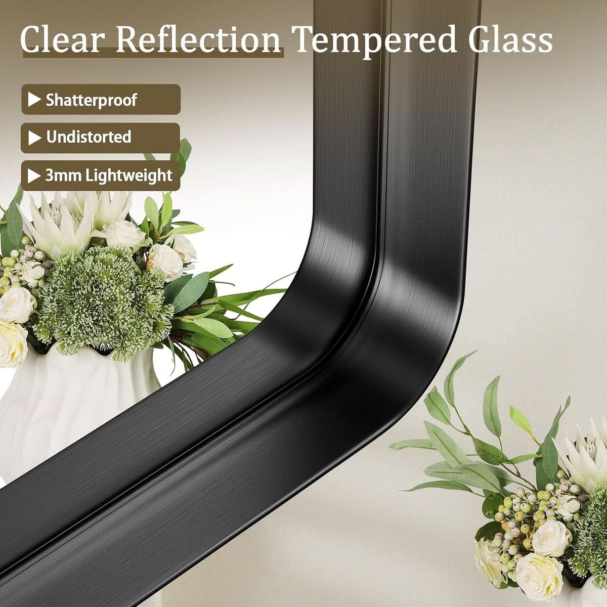 Bathroom Mirror 30x48 Inch Black Deep Frame Wall Mirror