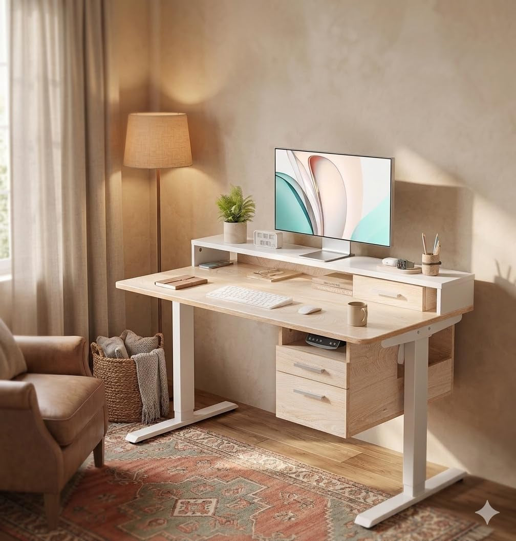 Maple Electric Ergonomic Standing Desk 48x24 Inches