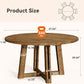Round Hardwood Dining Tabletop Rustic Brown Finish