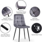Grey Velvet Dining Chairs Set Of 4 With Metal Legs