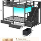 Metal Twin Sturdy Bunk Bed With Integrated Storage Drawers