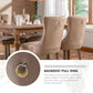 Khaki Velvet Dining Chairs Set of 4 With Button Back